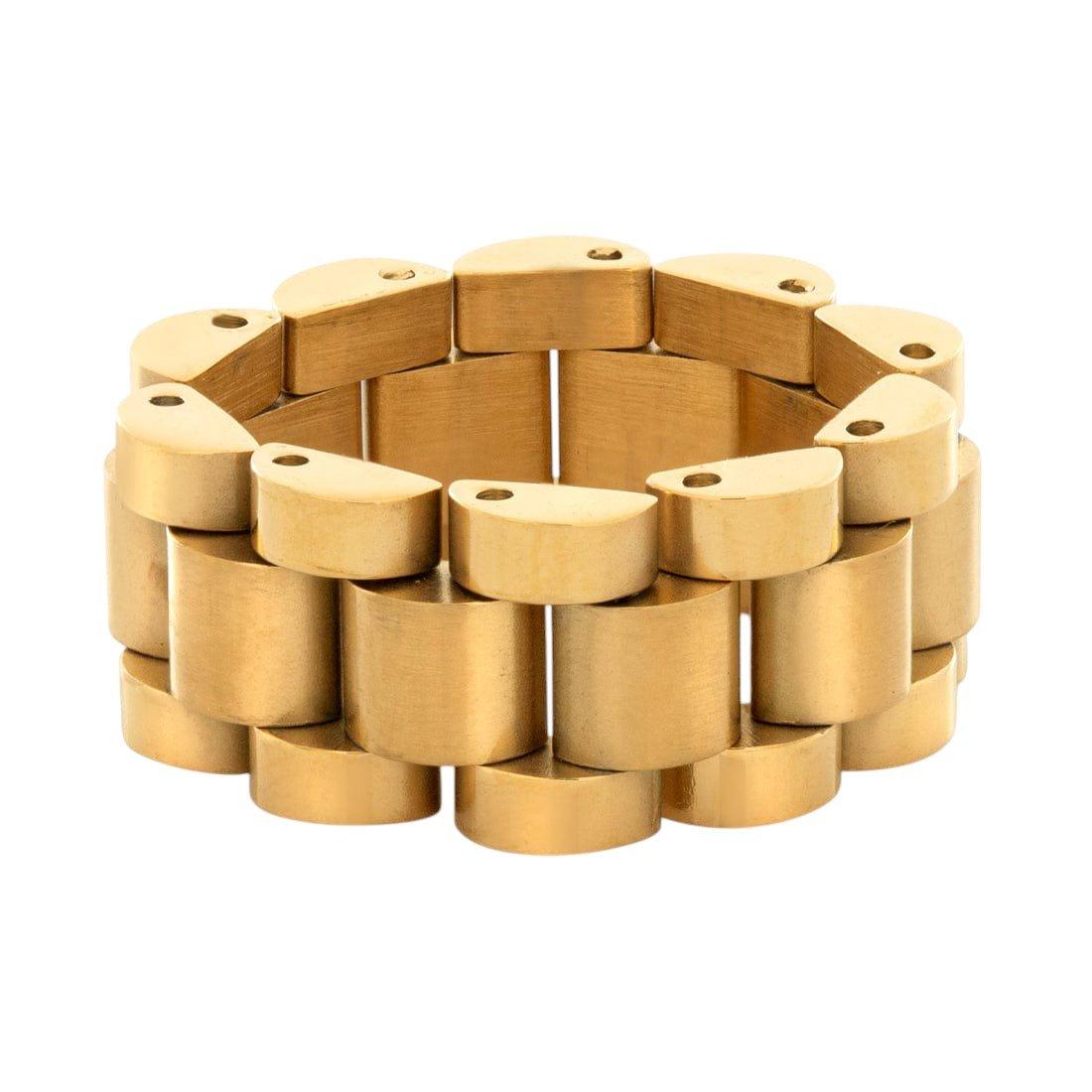 King Ice Rollie Link Ring - Gold - GOLD